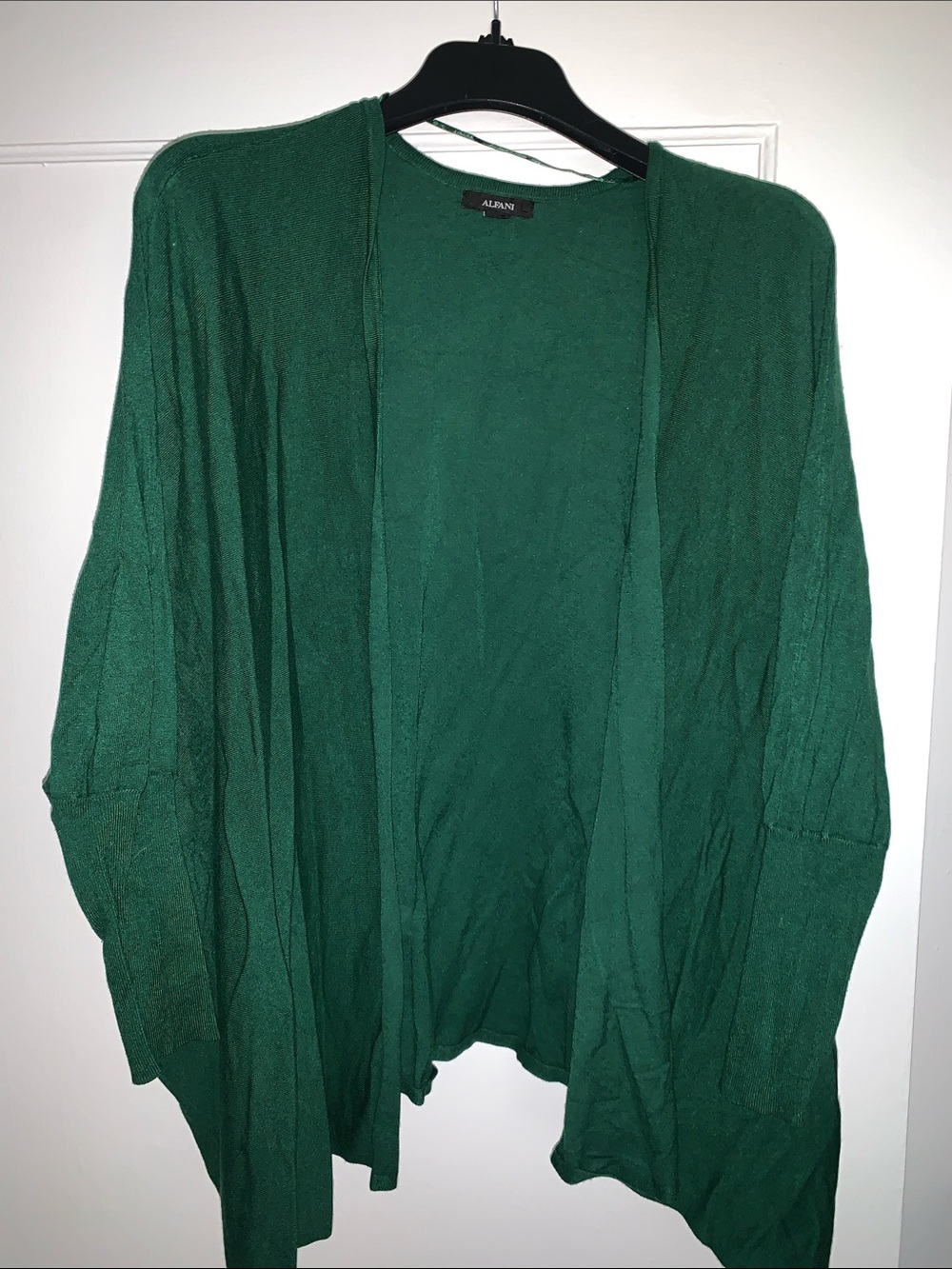 Alfani Emerald Green Open-Front Drape Cardigan